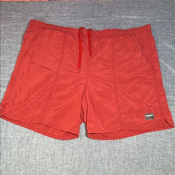 Speedo Red Swim Trunks Men’s Large Mesh Lined Board Shorts Quick Dry Beachwear - Picture 7 of 8